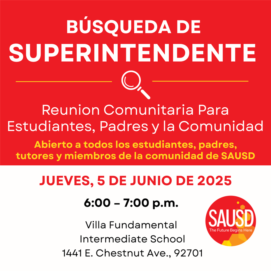 Supt. Search Town Hall June 5 - Spanish